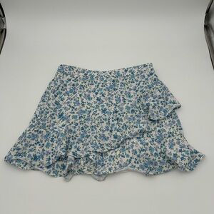Altar'd State Blue Floral Mini Skirt